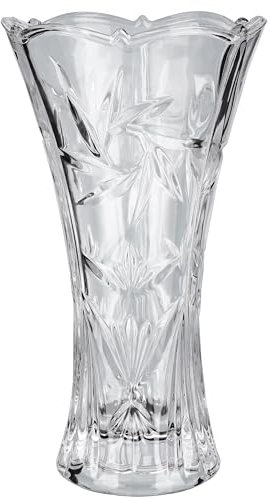 BELLE VOUS Vase Fleur Transparent - 23,5 cm - Vase Decoratif Moderne pour Maison, Salon, Bureau, Centre de Table ou Cadeau de Mariage
