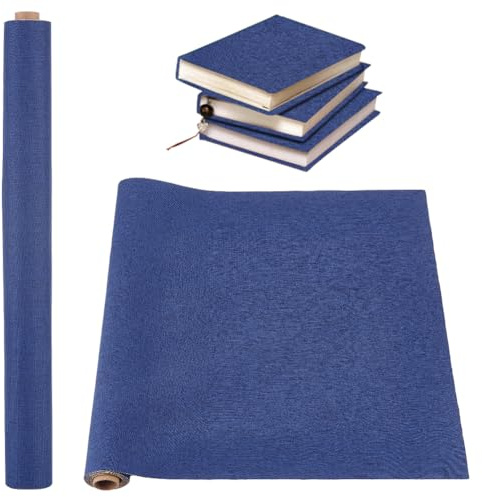 OLYCRAFT 100x43cm Tela para Encuadernación de Libros Azul Prusia Tela Autoadhesiva para Encuadernación de Libros DIY Protectora para Encuadernación de Libros Scrapbooking Album DIY Manualidades