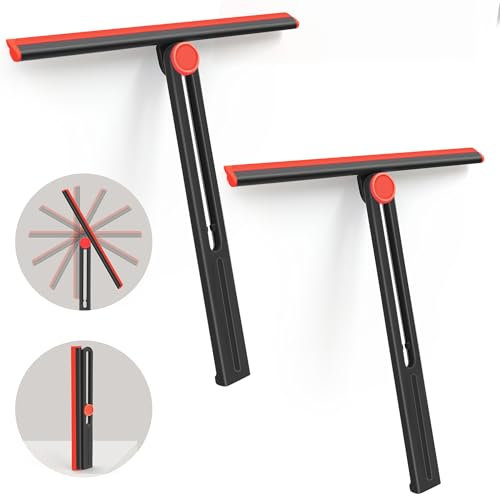 DALIPER Shower Squeegee for Glass Doors with 2 Pack Window Squeegee 360° Rotating for Walls, Car, Tile, Shower Glass and Mirror, 28CM