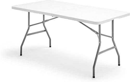 Blumixx 2X Klapptisch mit Griff 180 x 74 x 74 cm - Perfekt als Campingtisch, Gartentisch, Bierzeltgarnitur, Tapeziertisch, Festival Tisch, Balkontisch – Campingzubehör, Wetterfest, Stabil & Leicht