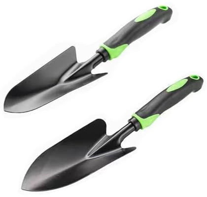 2 palas de jardín de metal, para el hogar, para excavar, para jardín, pequeña, para plantas, de mano, para plantas, para la playa, para jardín, color negro