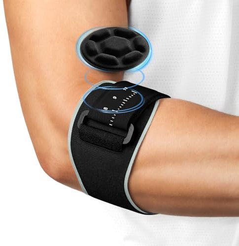 Fefod Tutore Epicondilite Gomito, Regolabile Gomitiera per Epicondilite, Comodo Tutore Gomito con Cuscino D'Aria 3D Rimovibili, per Alleviare il Dolore da Tendinite e Lesioni, per Tennisti, Golfisti