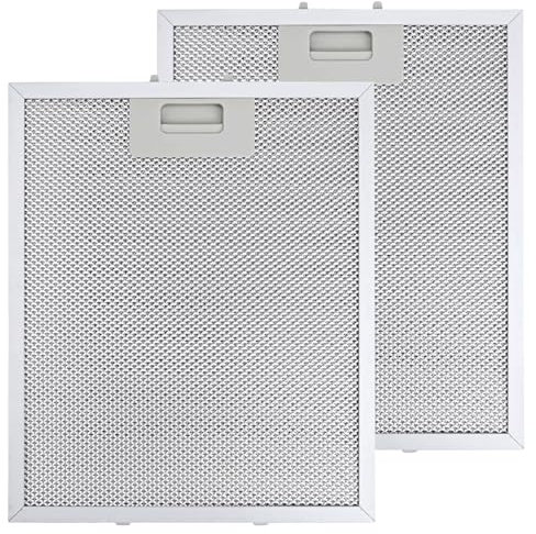 BlueXP 2 pièces 310mm x 250mm Filtre Hotte Aspirante pour Hotte Aspirante AEG Blancs Grande Capacité de Stockage d'huile Résistance aux Hautes Températures Pièce de Rechange 5 Couches