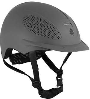 Equinavia Skylar Horse Riding Helmet – Lightweight Equestrian Helmet with Airflow Vents, Adjustable Dial & Removable Liner, ASTM F1163-23/SEI Certified - Grey - M/L
