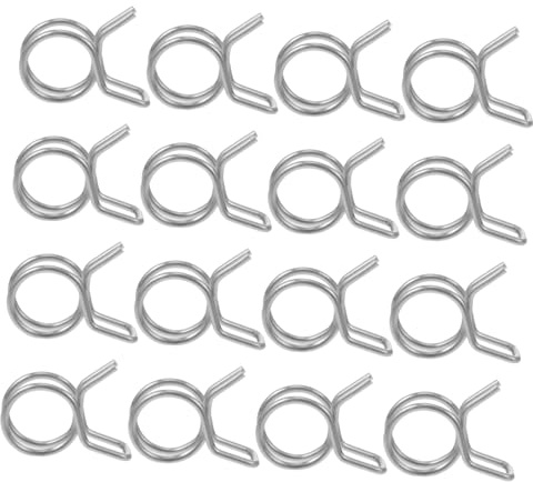 Parliky 100pcs 304 Stainless Steel Double Ring Hose Clamp for Irrigation Pipes, Garden Water Hose Clips 5mm Inner Diameter, Corrosion Resistant Wire Clamps for Outdoor and Gardening Use