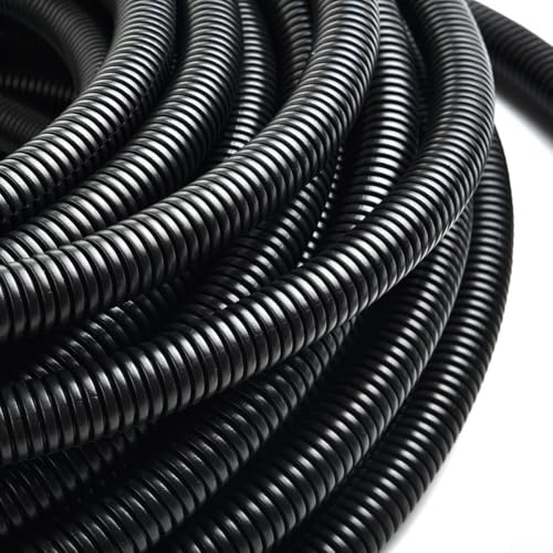 Lot de 12 tubes de conduits en fil fendu de 29,9 m pour protection des câbles contre l'abrasion et les produits chimiques dans la marine, la maison et l'automobile