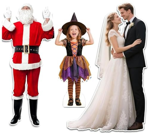 Personalised Life Size Cardboard Cutout with Stand, 1-8FT, Custom Photo Upload Cardboard Cutouts Life Size, DIY Gifts for Wedding, Birthday, Graduation, Party, Anniversary