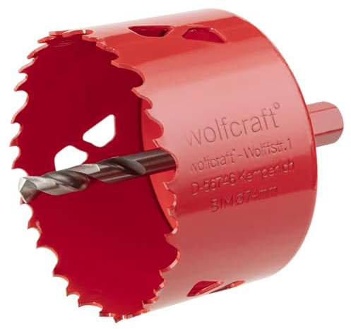 wolfcraft Sega a tazza BIM I 5475000 I Per materiali per costruzioni a secco, legno, plastica e metalli, profondità di taglio 40 mm