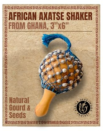 Afrika Kernholz Project axatse afrikanischen Shaker – Maraca, Rumba Shaker – 7,6 x 15,2 cm