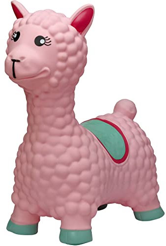 Pink Papaya Hüpftier Lama Heidi, Hüpf-Pferd ab 3 Jahren, bis 50 kg, aufblasbares Kinder Hüpfspielzeug BPA frei inkl. Pumpe