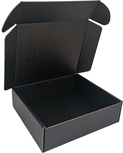 CH-BOX 50 Pack 18x15x5cm (7x6x2'') Small Corrugated Cardboard Postal Boxes Black for Shipping Mailing Packaging Royal Mail Small Parcel (CM762B)