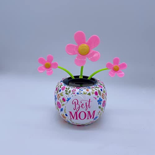 Figure oscillanti alimentate a energia solare, carino giocattolo a energia solare, giocattolo divertente decorazione per la casa, auto, ufficio, regalo per ufficio, fiore rosa