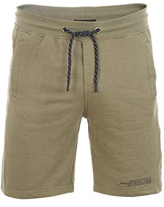 riverso RIVBlake - Pantaloncini da uomo, vestibilità normale, corti, estivi, sport, bermuda, con coulisse, con stampa, tasche, Ivy Olive, L