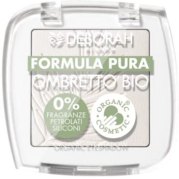 Deborah Ombretto Occhi Mono BIO Formula Pura Colore n.01 White, con ingredienti 100% di origine naturale, Vegan e Animal Friendly