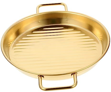 NIYANGLE Teglia Da Rotonda in Acciaio Per Pizza Con Manici Resistente All'usura Superficie Antiaderente Per Dolci e Piatti Da Per