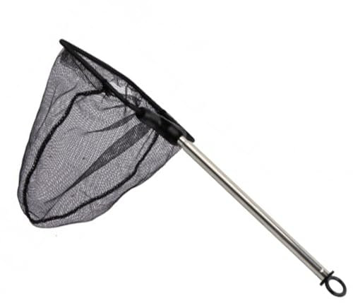 Dokeno Aquarium Fischnetz mit Teleskopstiel Mini Feinmaschiges Netz für Aquariums Reißfestem Nylon Kescher Net mit Ausziehbarem 27.5-50.5cm Langem Griff für Seen Teiche, 10 x 8cm