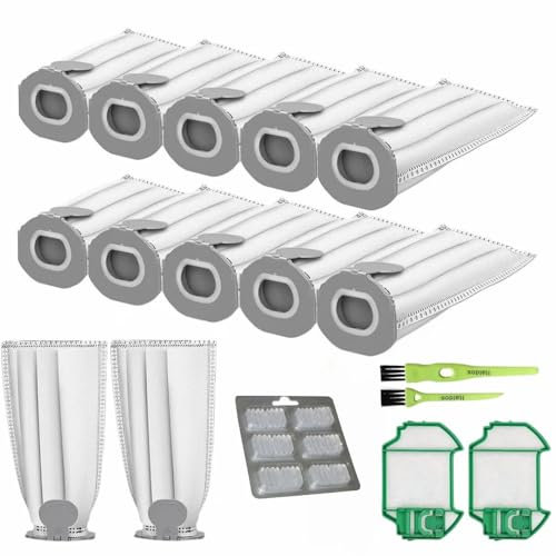 KIT - 12 Sacchetti Folletto Compatibili Vk7s Vk7 Fp7s Fp7 + 2 Filtro Motore + 2 Spazzolini + 6 Profumatori - Sacchetti Aspirapolvere Folletto In Microfibra A 5 Strati Con Accessori Ricambi Folletto
