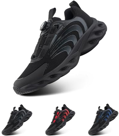 Hitmars Scarpe Running Uomo Scarpe Ginnastica Corsa Sportive Air Sneakers Traspiranti Leggero Camminata Running Fitness Jogging Casual Scarpa Nero EU 43