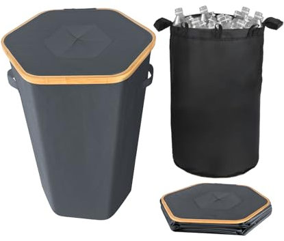 Lebenszauber Contenitore da 90 l, grande raccoglitore di bottiglie con secchio interno per bottiglie vuote e bottiglie di pegno, scatola di pegni inodore, contenitore stabile per bottiglie di plastica