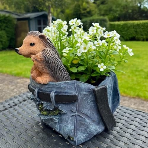 Online Fuchs Gartenfigur für außen - 2 niedliche Igel mit Blumentopf - Dekofiguren aus Polyresin, Kunstharz gefertigt - wetterfest, für den Innen- und Außenbereich