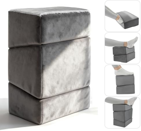 Fußstütze Schreibtisch, Fußstütze Dchreibtisch Mit Einer Wollpolsterschicht, 30D-Schaum Fußbank, 3 Höhen Verstellbar, Ergonomische Fußablage Schreibtisch,Wärmende Fußtasche für Rücken,Hüfte,Beine