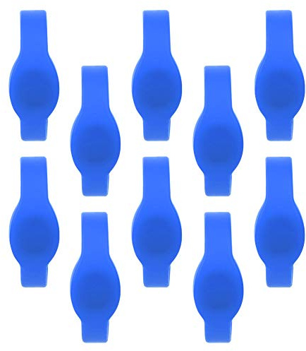10 pulseras RFID de 125 Khz, tarjeta de control de acceso de pulsera de silicona, pulsera de identificación IP68 para piscina, sauna, sala de gimnasio, diseño de bucle cerrado (Azul)