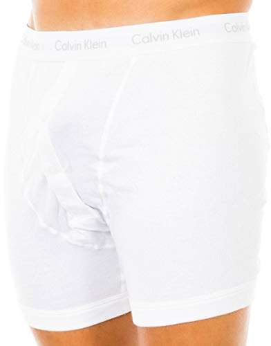 Calvin Klein - Calvin Klein Boxer Brief - Button Fly - Long Leg Boxers for Men - Mens Boxer Shorts - Boxer Shorts Men - Pack of 1 - White - Medium