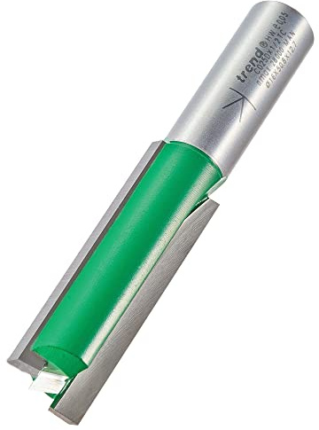 Trend CraftPro Straight Two Flute Router Cutter Bit, 1/2 Inch Shank, 16mm Cut Diameter & 51mm Cut Length, Tungsten Carbide Tipped, C025DX1/2TC