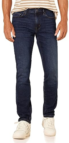 Amazon Essentials Jean Slim - couleurs abandonnées Homme, Bleu Foncé Vintage, 34W / 32L
