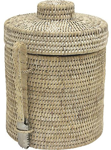 Seau à glace en rotin avec pince