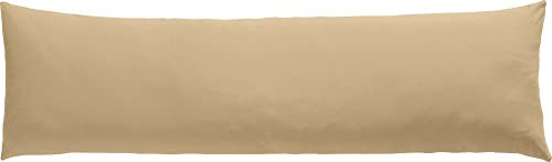 Erwin Müller Seitenschläferkissenbezug Single-Jersey Murnau - beige Größe 40x140 - bügelfrei, strapazierstark, elastisch, mit Reißverschluss
