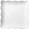 YBK Tech Elegante piatto quadrato in pizzo goffrato, piatto da portata in ceramica per colazione e tè pomeridiano (bianco, 15,2 cm)