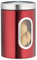 Relaxdays 1 x Vorratsdose, 1,4 L, mit Deckel und Sichtfenster, für Kaffee, Mehl, Pasta, Aufbewahrungsdose Küche, Metall, rot