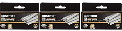Bostitch B8 PowerCrown Premium Staples, 0.25 Inch Leg, Full-Strip (STCR21151/4) - 3 Pack