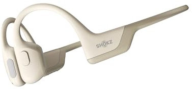 SHOKZ OpenRun Pro-Bone Conduction Headphones, Open-Ear Bluetooth Wireless Sport Headphones for Running and Workout, Sweat Resistant, Long Battery Life, Premium Deep Bass, Mic，with Hair Band, Beige