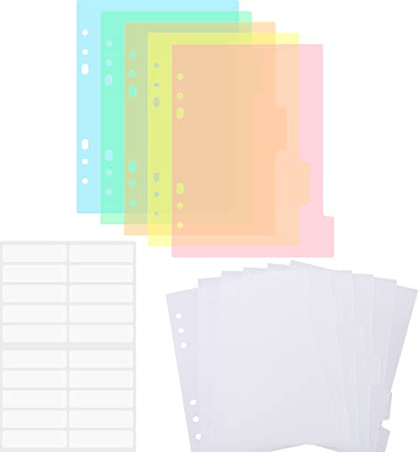BAOFALI Lot de 11 intercalaire de format A5 pour classeur à 6 anneaux, avec bord renforcé et 20 onglets