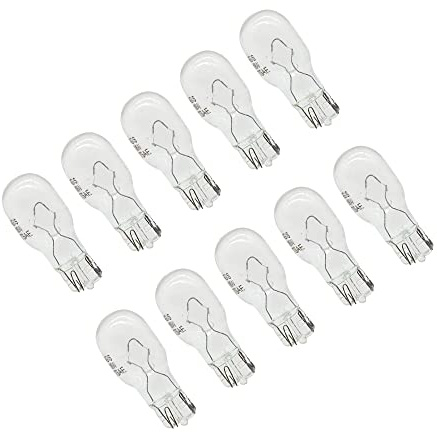 Cormar 10 Pezzi Lampada Alogena T15 W16W 12V 16W Wedge Tutto Vetro