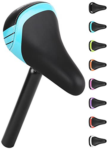 PROMETHEUS BICYCLES Fahrradsattel Kinder 10 12 14 Zoll Kinderfahrrad Sattel I Kinder Fahrradsattel weich I Sattel Kinderfahrrad Laufrad mit Sattel-Stütze Stange Alu 25.4mm I BMX Sattel Kinder