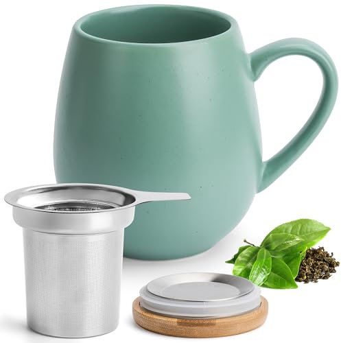 Happy Lemuro XXL Teetasse mit Deckel und Sieb - 550ml - Teezubehör