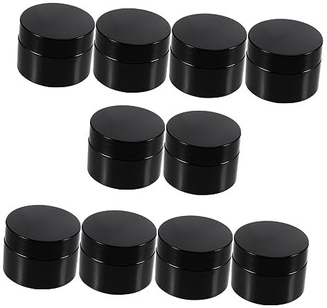 DOITOOL 10pcs 30g Glass Cream Bottles Refillable Cosmetic Containers with Lids for Face and Eye Creams Portable Skincare Jars for Travel and Daily Use