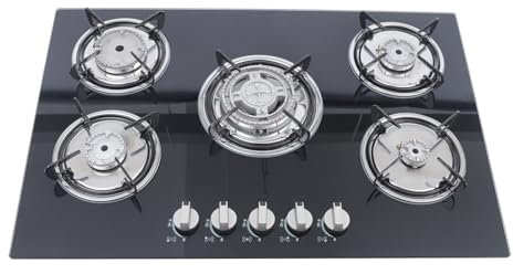 Cuisinière à gaz encastrable, 5 feux, vitrocéramique, pour la maison, le camping-car, le gaz naturel et propane, LPG, 30