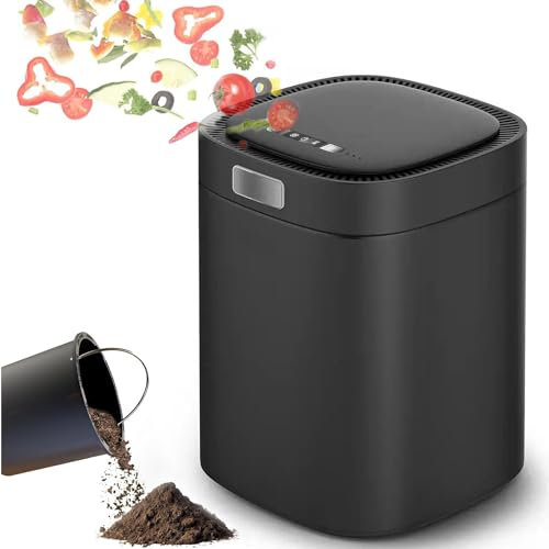 Qiang Compostador Eléctrico De Residuos Cocina Triturador De Residuos De Cocina Inteligente 2,5l Ciclador De Alimentos Compostador,para Convertir Los Residuos En Fertilizantes Naturales,Black