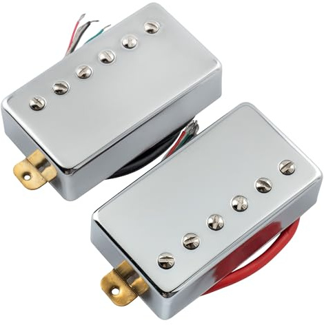 Musiclily Basic Ceramic Covered Humbucker Neck Bridge Pickups Set Chrome