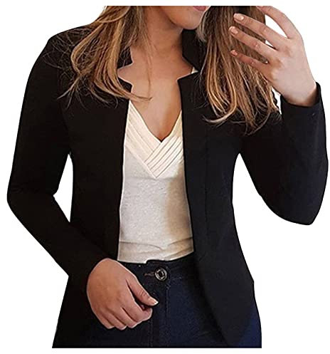Generisch Damen Blazer Jacke Damen Klassische Business Blazer Revers Mode Jacken Solide Farbe Langarm Anzüge Blazer Flieder Damen Blazer Weiß Damen Hochzeit