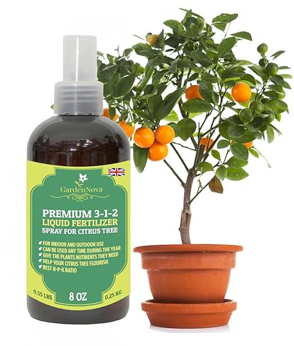 Proffesional Citrus Tree Spray Fertilizer Mist for Home Gardening | 3-1-2 Gentle Blend Mist for Healthy Leaves & Growth | Essential Nutrients for Citrus Tree - 8oz