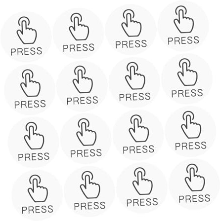 VINTORKY 24pcs PVC Door Switch Press Reminder Sticker Sign for Door Home Office Self Adhesive Press Label Sticker