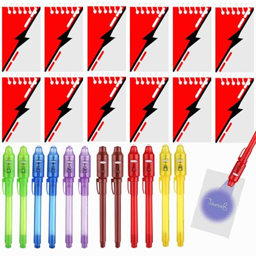 Duoduobear Mitgebsel Kindergeburtstag,Kinder Geburtstag Mitbringsel,Gastgeschenke,Party Geburtstagsdeko,12 UV Stifte, 12 Notizbüchern,Kleine Geschenke für Jungen und Mädchen Party Give Aways