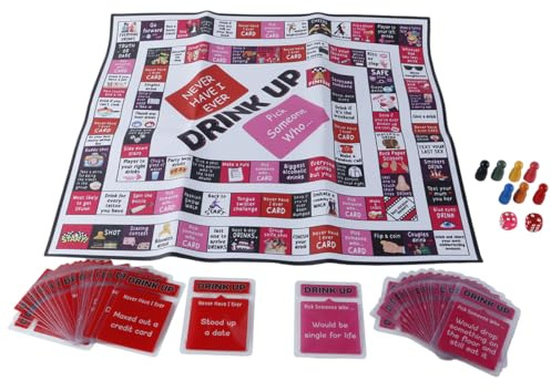 Ausi Gioco da tavolo alcolico per adulti, gioco da tavolo Monopoly per adulti, giochi da bere per la serata tra ragazze, giochi di carte impermeabili per 2-8 giocatori