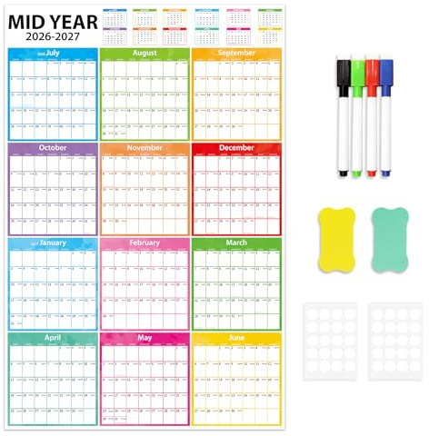 FindFunFine Academic Wall Planner 2026–2028 Uk – Double-Sided Portrait Wall Calendar July To June – Extra Large Two Year Planner For Teachers, Office & Home Planning 34.6X22.8 Inch