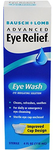 Bausch + Lomb Advanced Eye Relief, Eye Wash Solution, Cleanses, Refreshes, and Soothes for Daily or Emergency Use, 4 Fl Oz (Pack of 6)